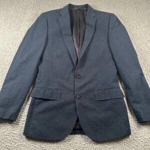 J Crew Blazer Mens 36R Blue Striped Ludlow Seersucker 3 Looms Japanese Fabric